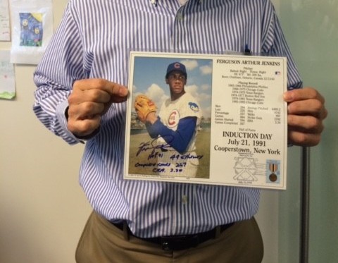 Client Cerulli gave me this signed Fergie Jenkins Hall of Fame photo.